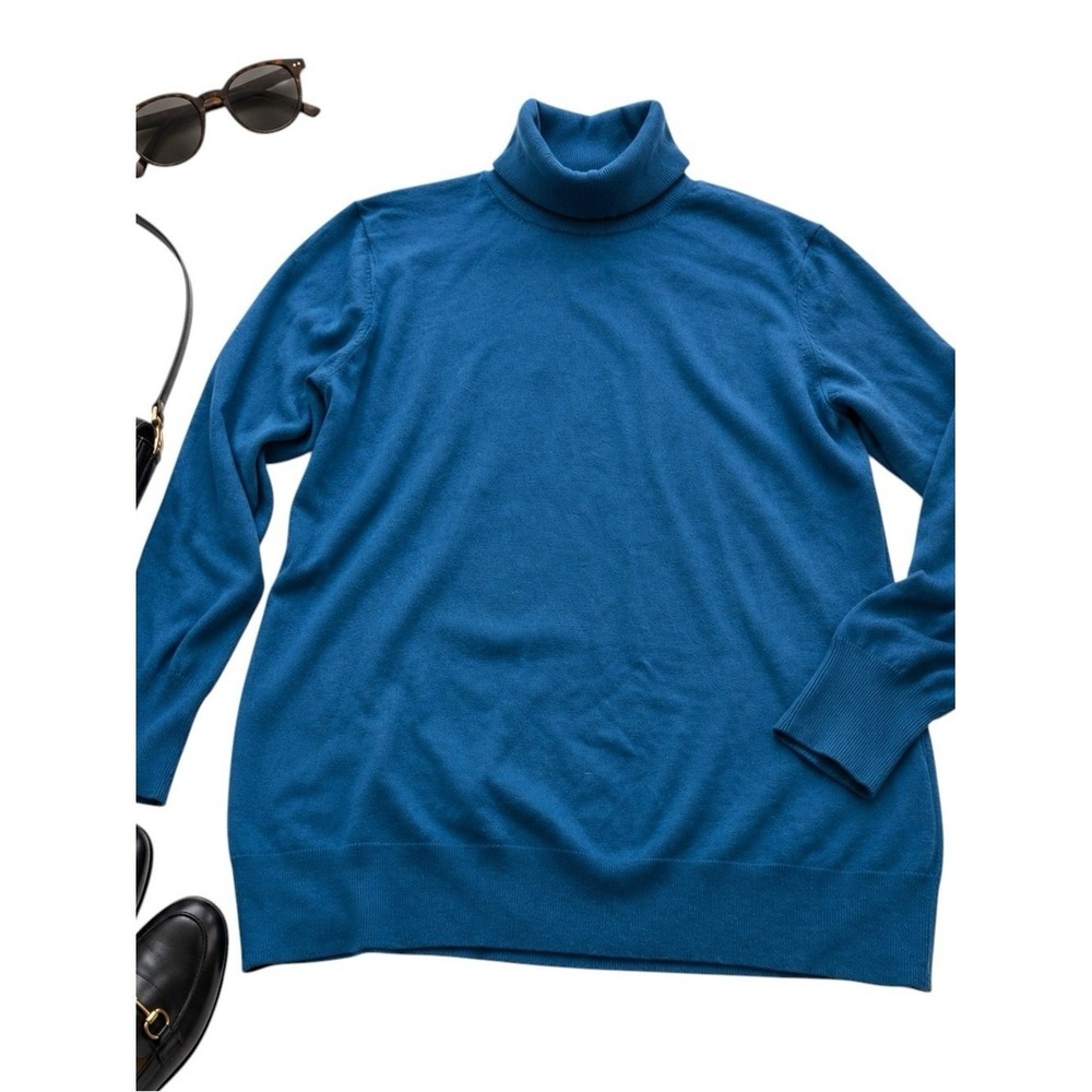 Torrid Blue Turtleneck Tunic Sweater Plus Size 3 (3X or 22-24) Longline Knit Top